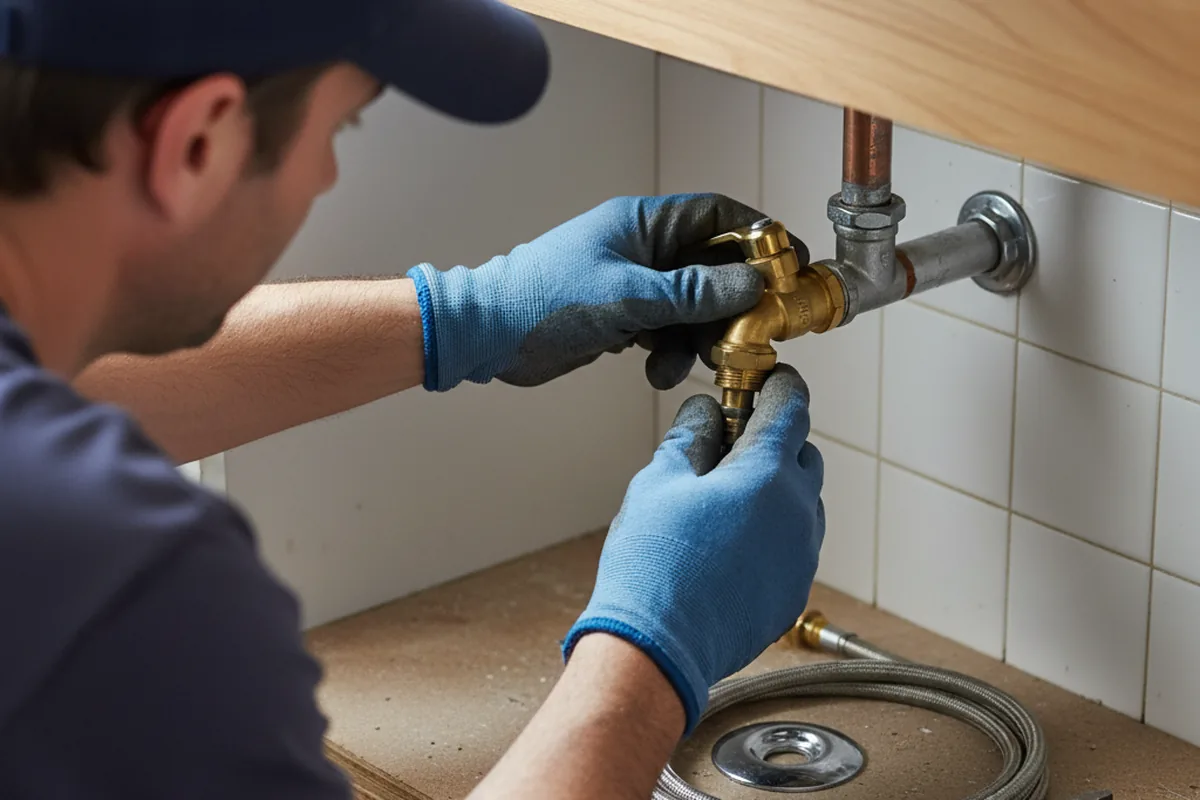 Shutoff valve and fitting work during Faucet and Fixture Repair in Belcher